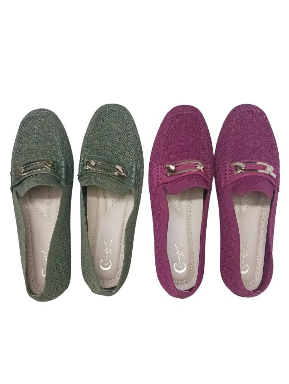 Cato Loafers Women's 10 Green And Purple Knit Slip-on Casual Colorful Shoes